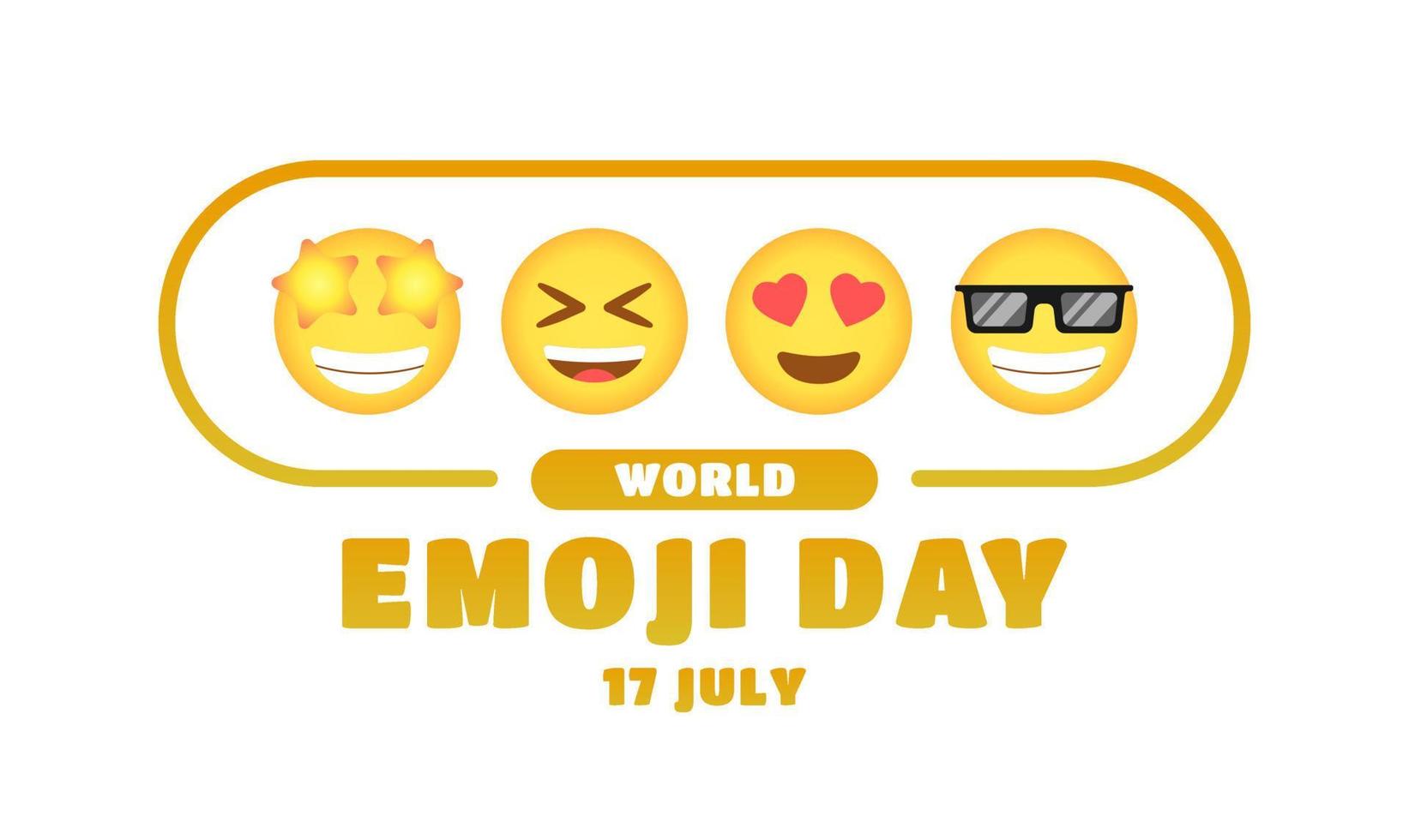 world emoji day design on july 17th on isolated background. vector