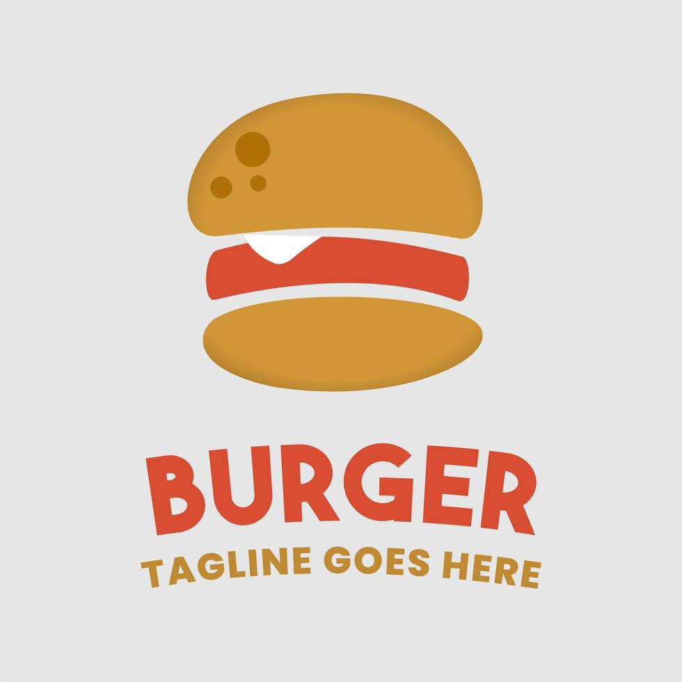 burger logo template with vintage colors on isolated background vector