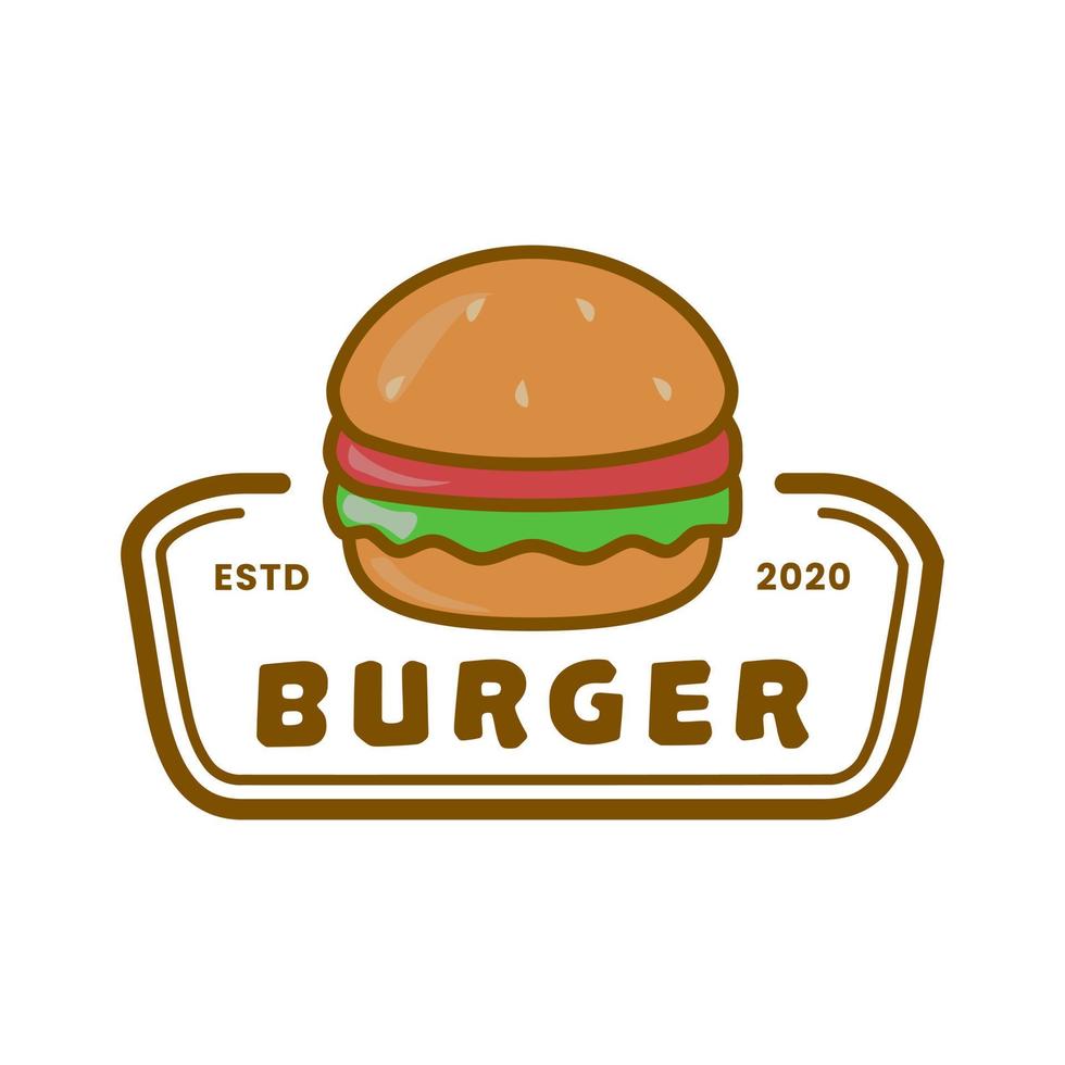 plantilla de logotipo de restaurante de hamburguesas con fondo aislado vector