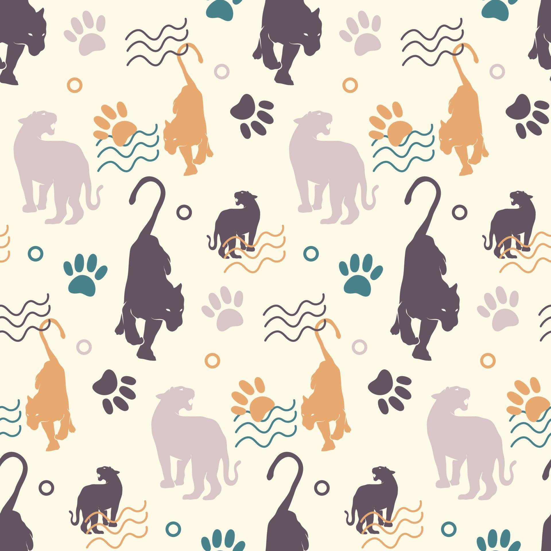 black panther seamless pattern vector illustration 9100386 Vector Art