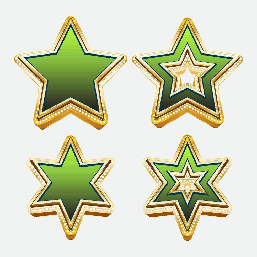 golden diamond star border frame vector illustration