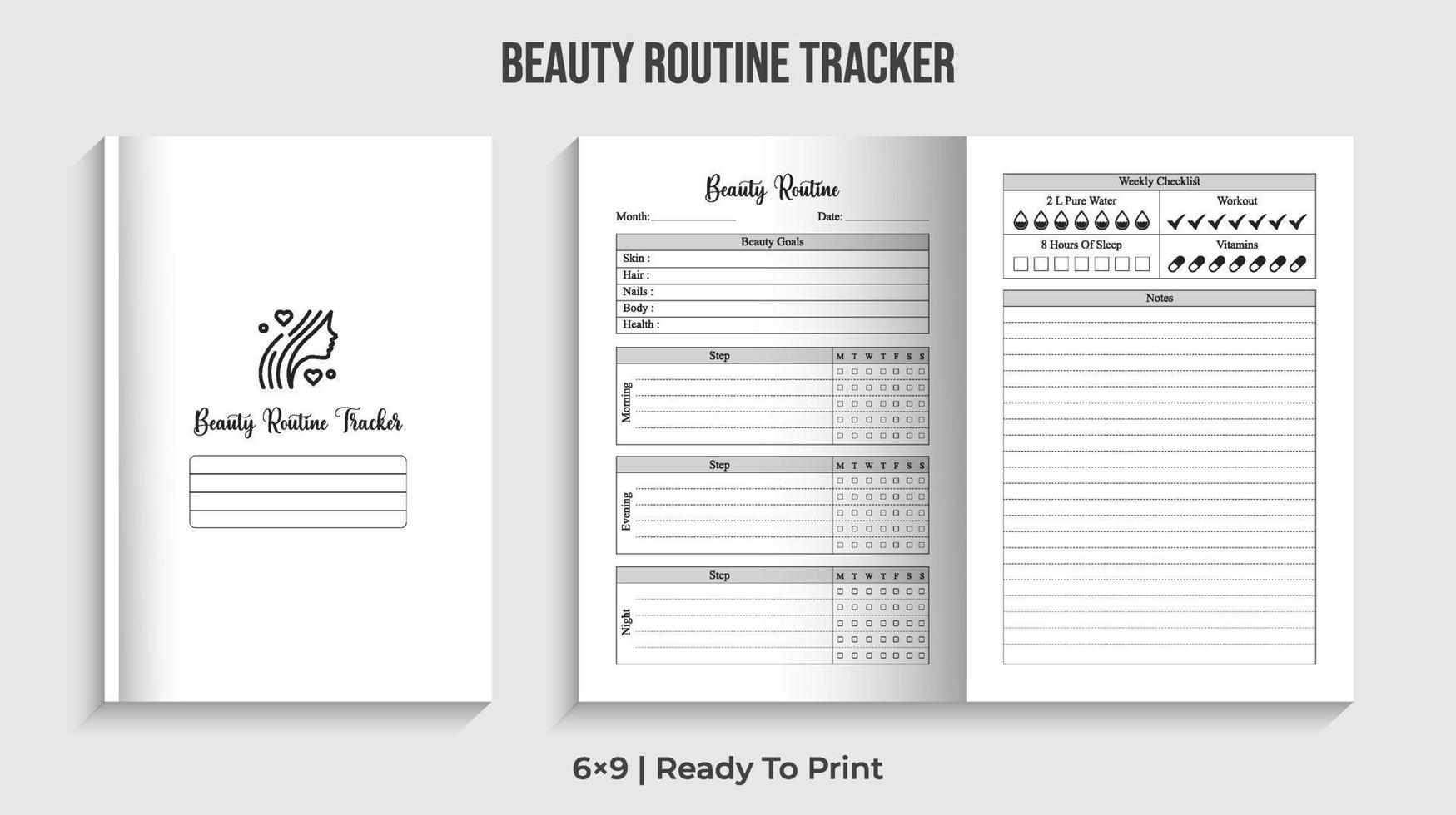 Beauty Routine Tracker. Beauty Log book. Makeup Tracker Pro Download vector