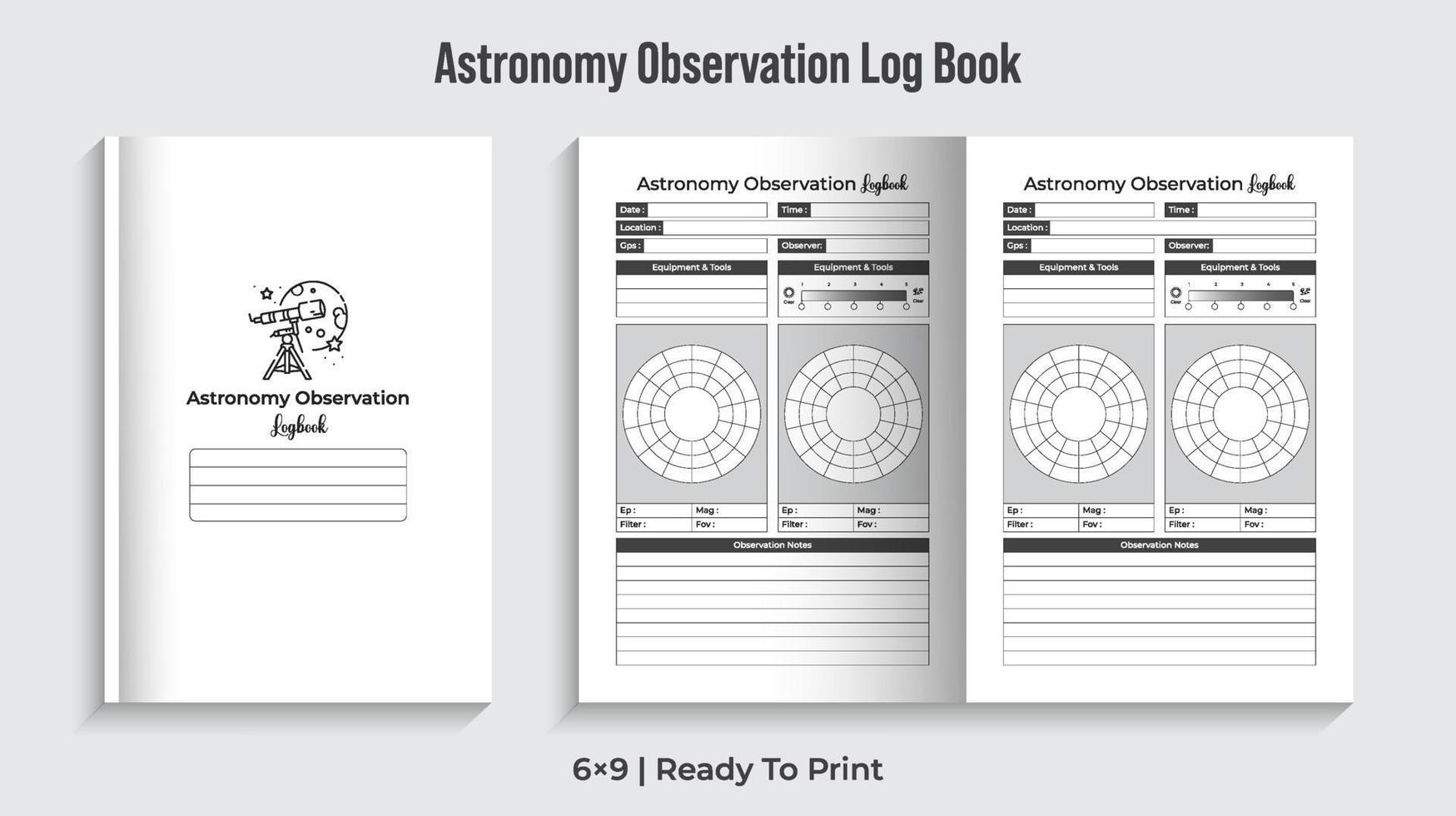 Astronomy Observation Logbook. Astrochemistry Diary Pro Download vector