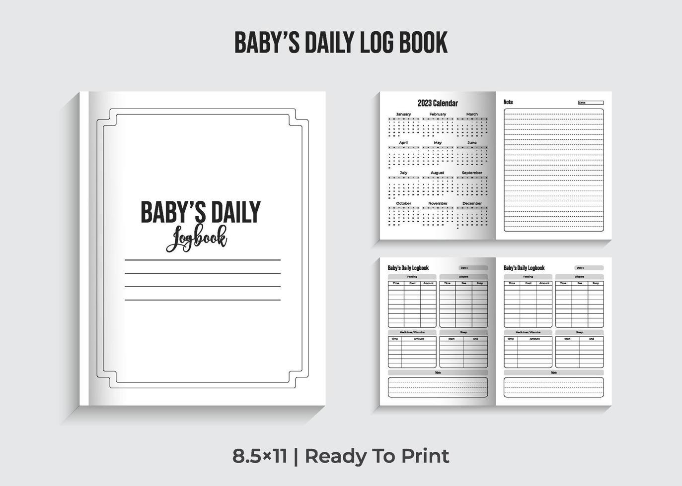 Baby's Daily Log Book, Daily Log For Baby Pro download vector