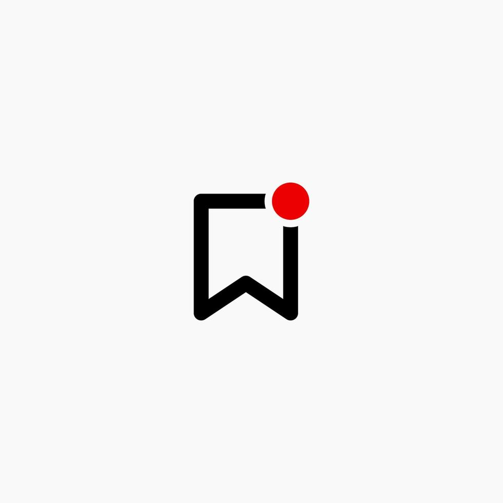 Bookmark notification button. Bookmark icon with red dot mark. vector