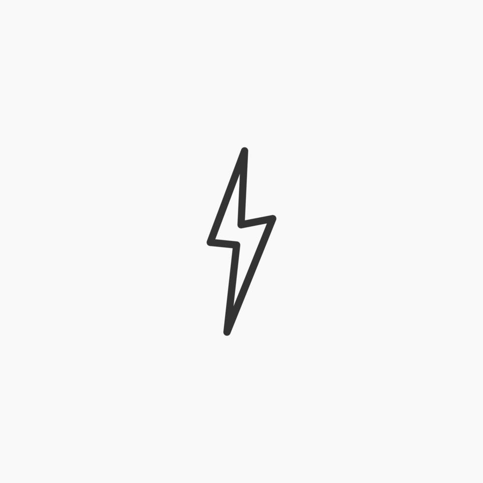 Electricity lightning line icon. vector