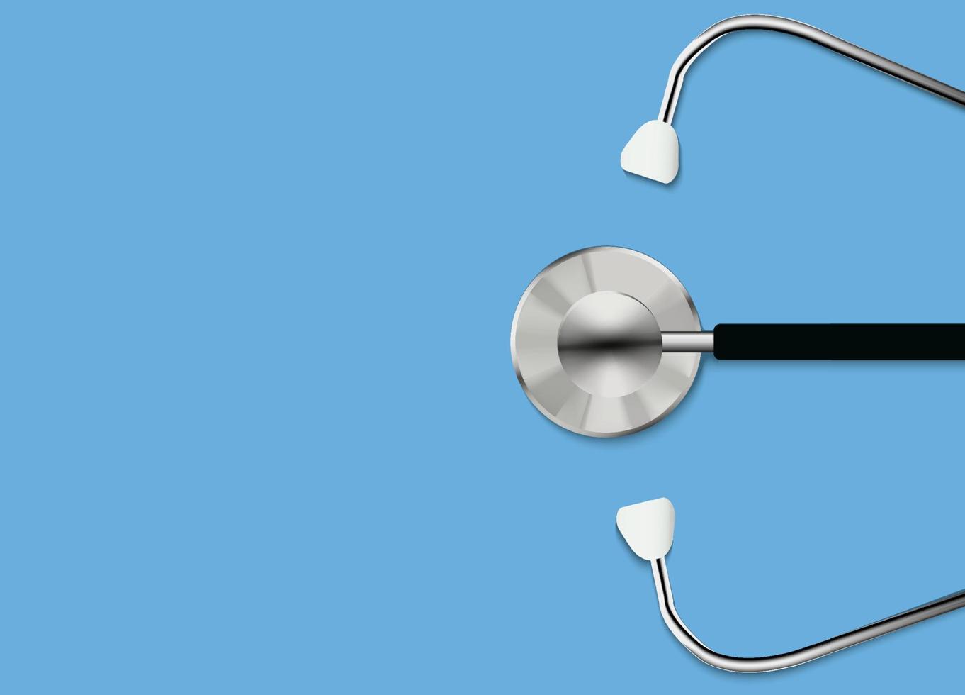 estetoscopio 3d. Instrumento médico para escuchar la acción del corazón o la respiración, que normalmente tiene un pequeño resonador en forma de disco que se coloca contra el pecho y dos tubos conectados a los auriculares. vector