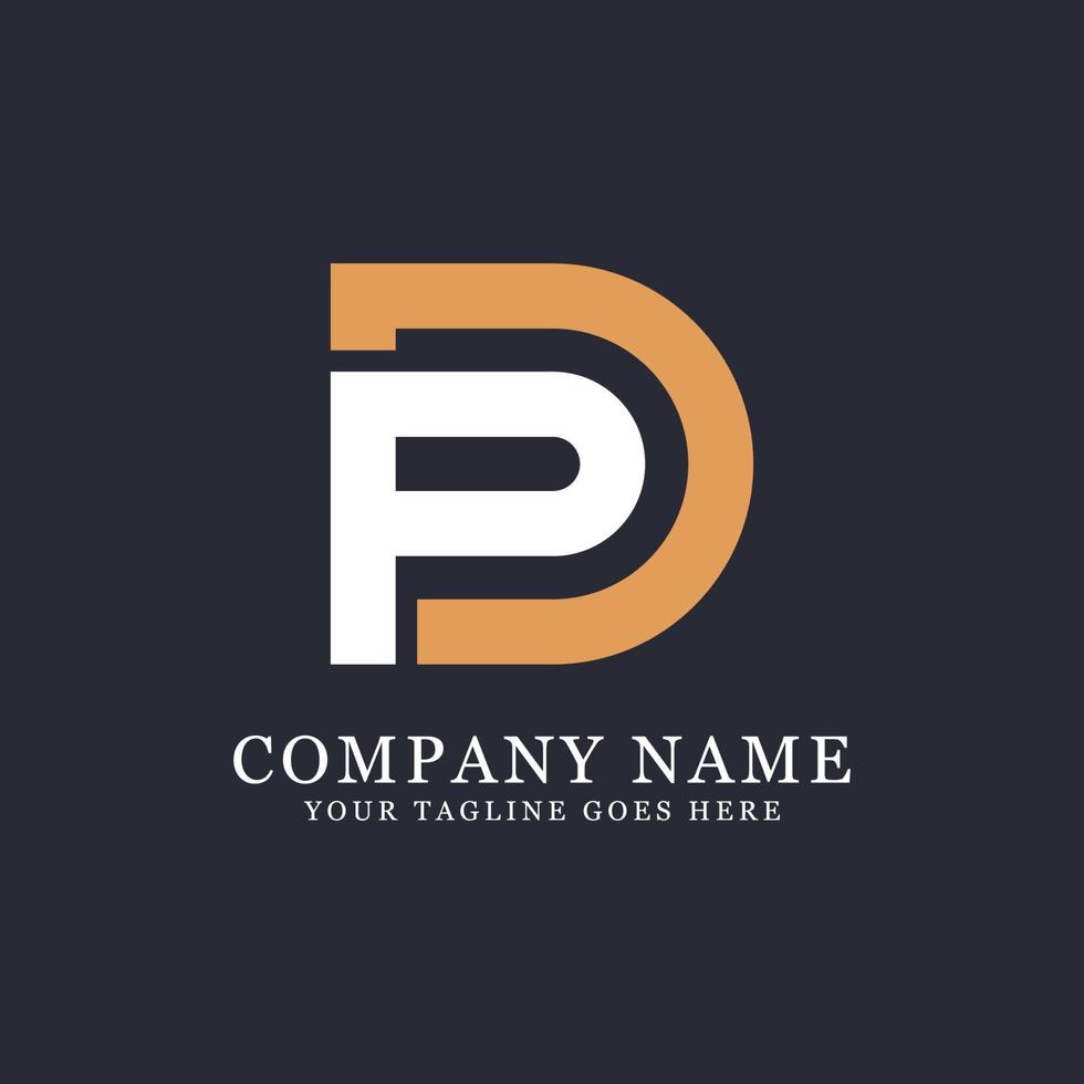 Initial PD letter logo design, elegant P and D letter vector illustration image