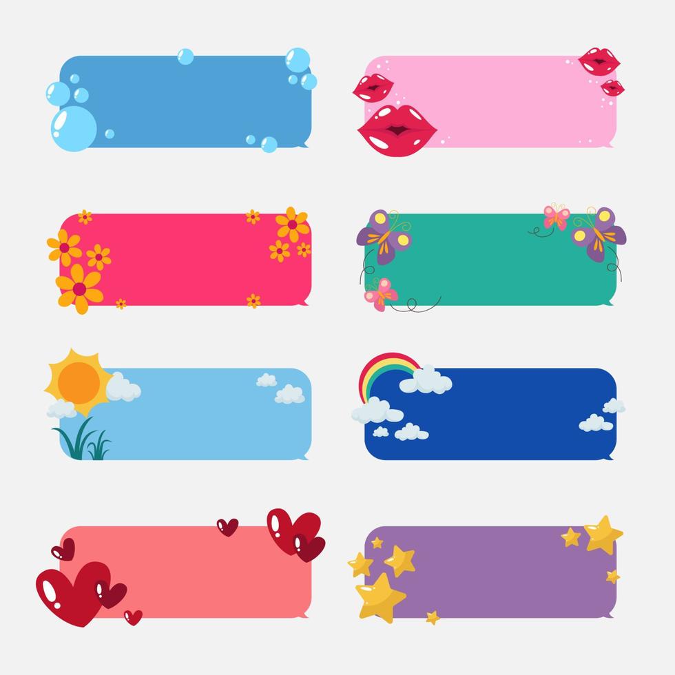 Decorative Flat Mobile Chat Bubbles Collection vector