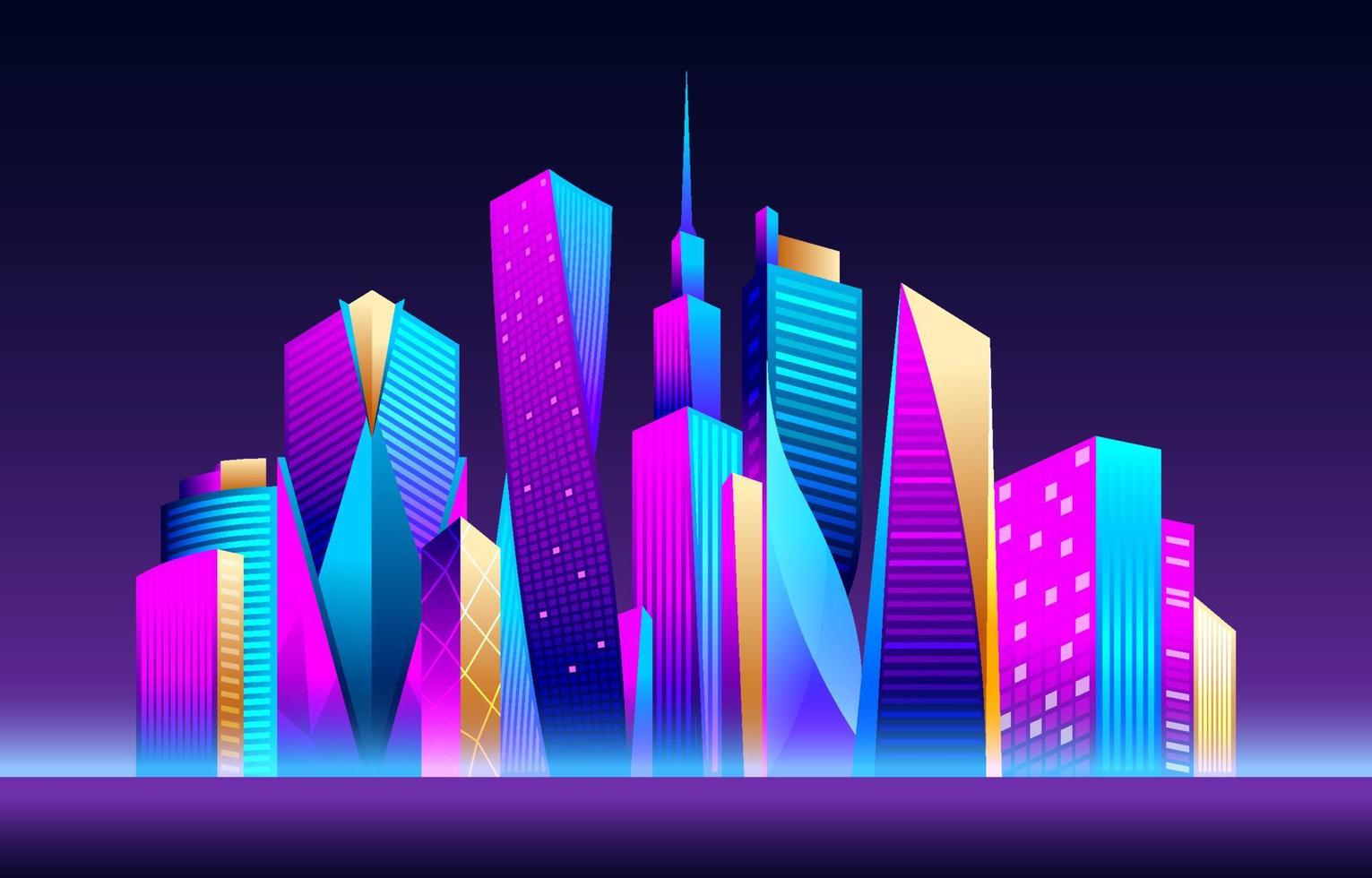 Futuristic Skyscaper City Background vector