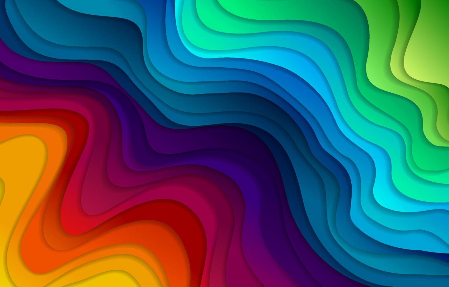 fondo de papel de onda de arco iris vector