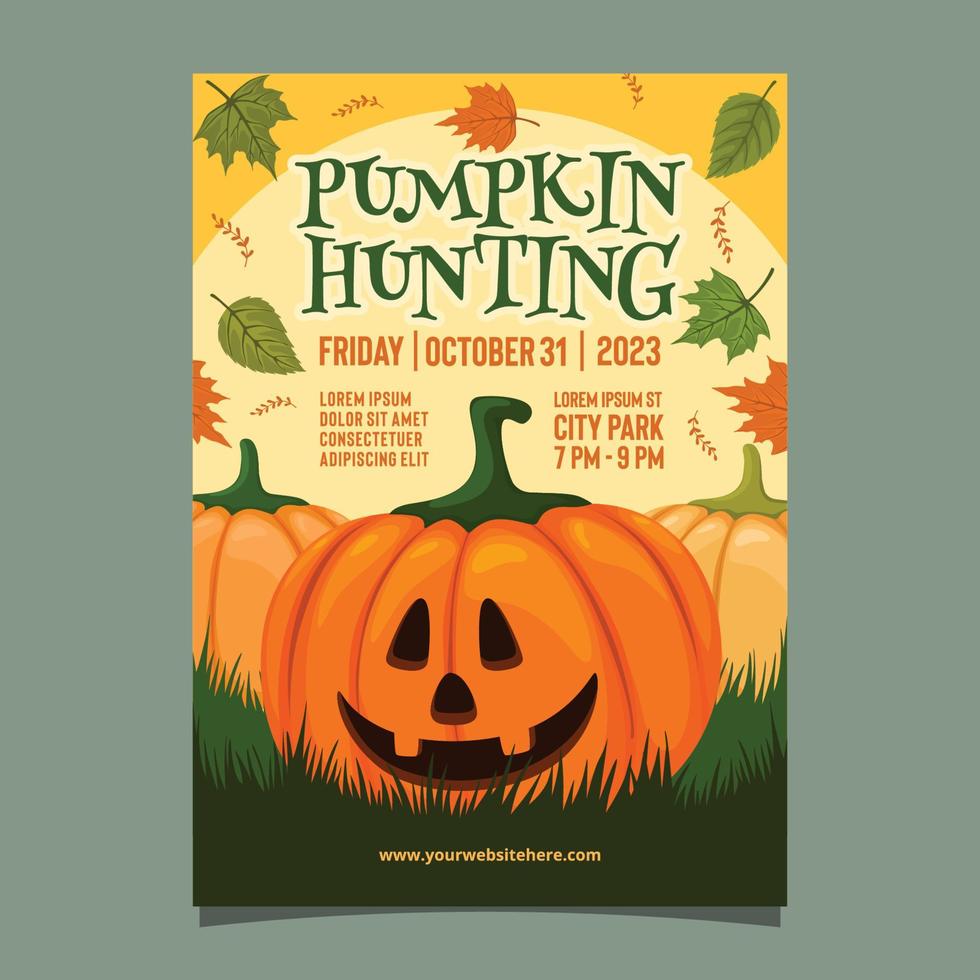 cartel de caza de calabazas en otoño vector