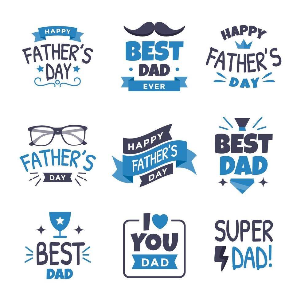 Fathers Day Badge Set vector