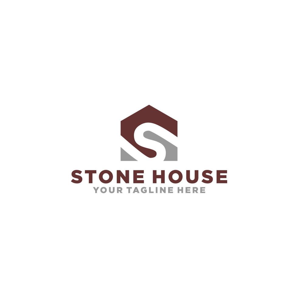 Logo house stone is unique and simple for your company vector