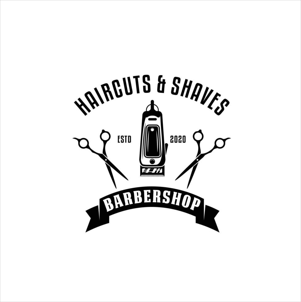 Barber shop logo, badge, label. Design logo template. vector
