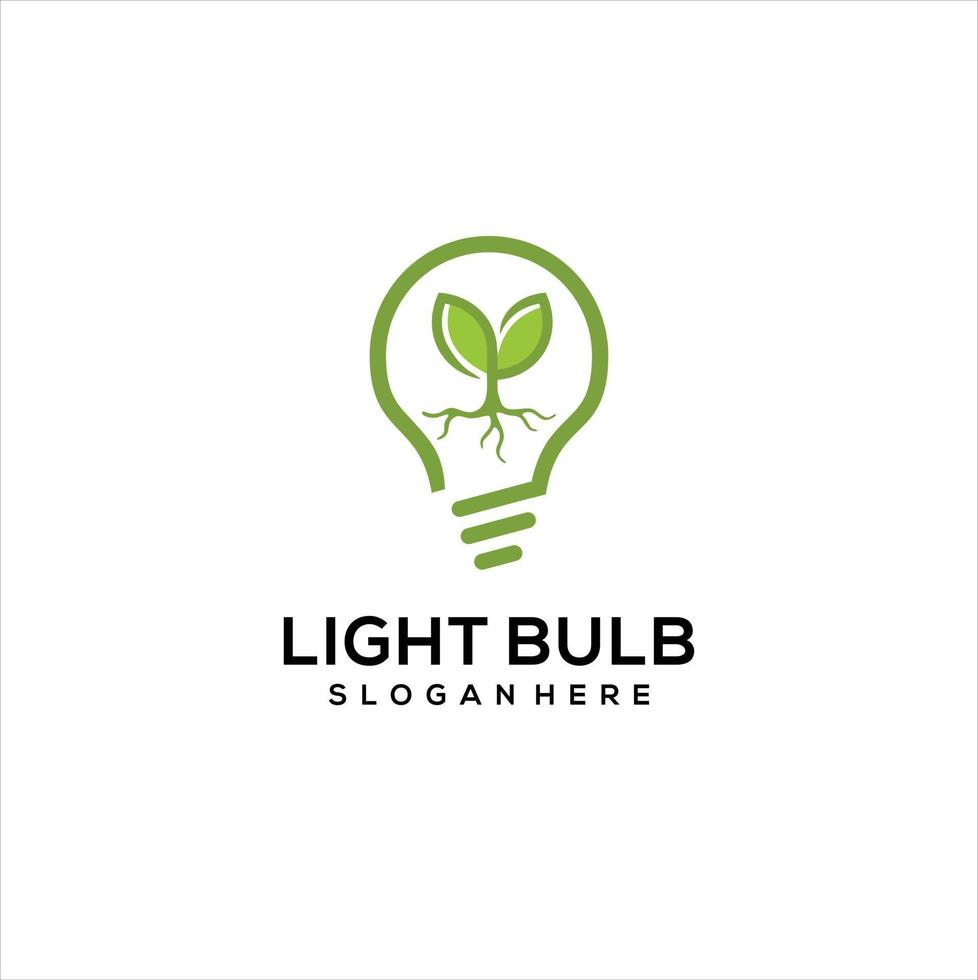 Ecology bulb lamp with leaf logo. Energy saving lamp symbol, icon. vector