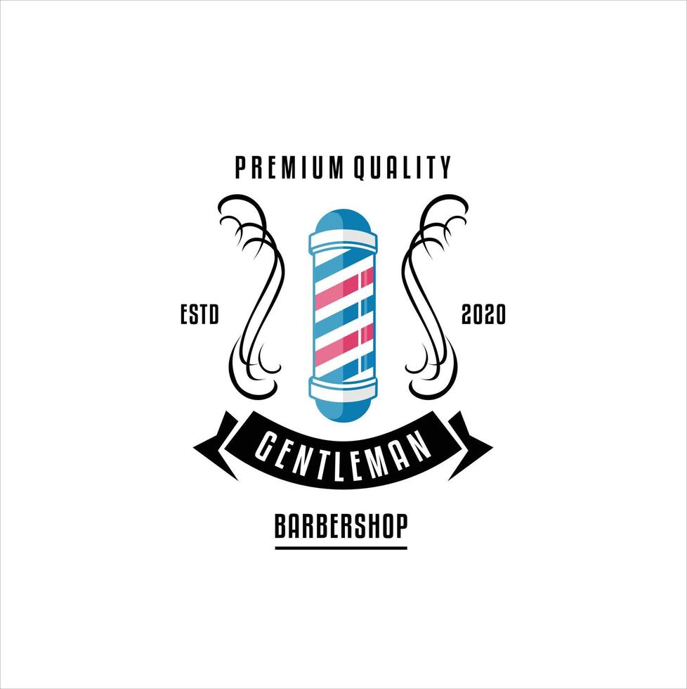 Vector of Barbershop vintage Logo template on isolated white background