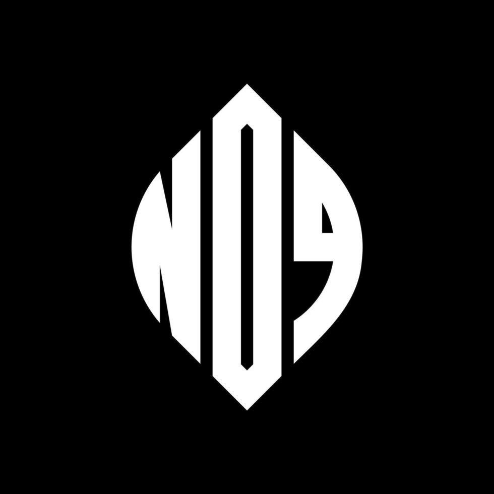 diseño de logotipo de letra de círculo noq con forma de círculo y elipse. noq letras elipses con estilo tipográfico. las tres iniciales forman un logo circular. vector de marca de letra de monograma abstracto del emblema del círculo noq.