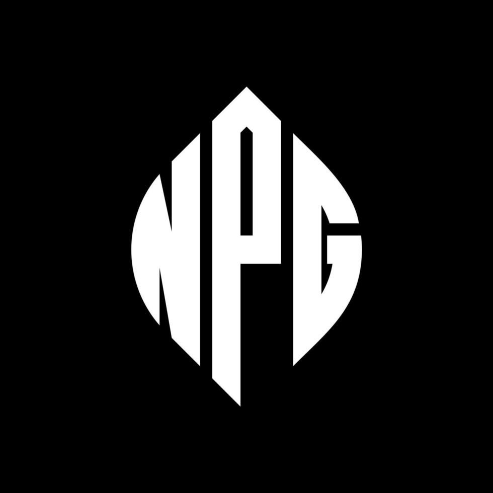 NPG circle letter logo design with circle and ellipse shape. NPG ellipse letters with typographic style. The three initials form a circle logo. NPG Circle Emblem Abstract Monogram Letter Mark Vector. vector