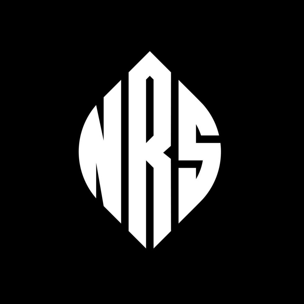 NRS circle letter logo design with circle and ellipse shape. NRS ellipse letters with typographic style. The three initials form a circle logo. NRS Circle Emblem Abstract Monogram Letter Mark Vector. vector