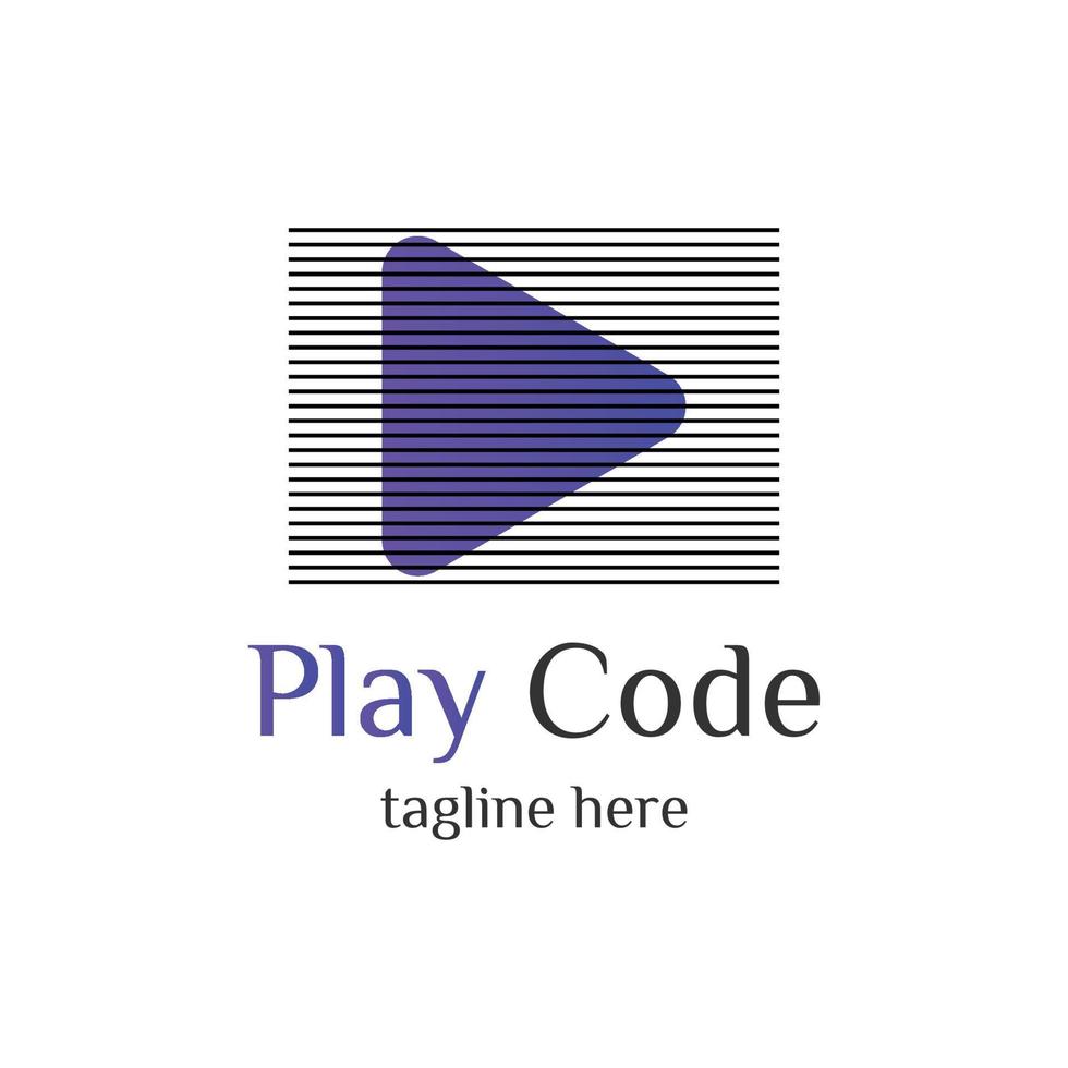 play logo code vector modern
