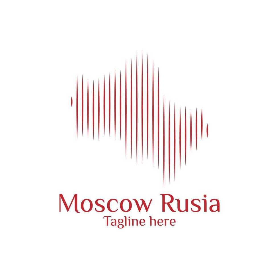 moderno moscú rusia onda logotipo plantilla diseños vector ilustración simple