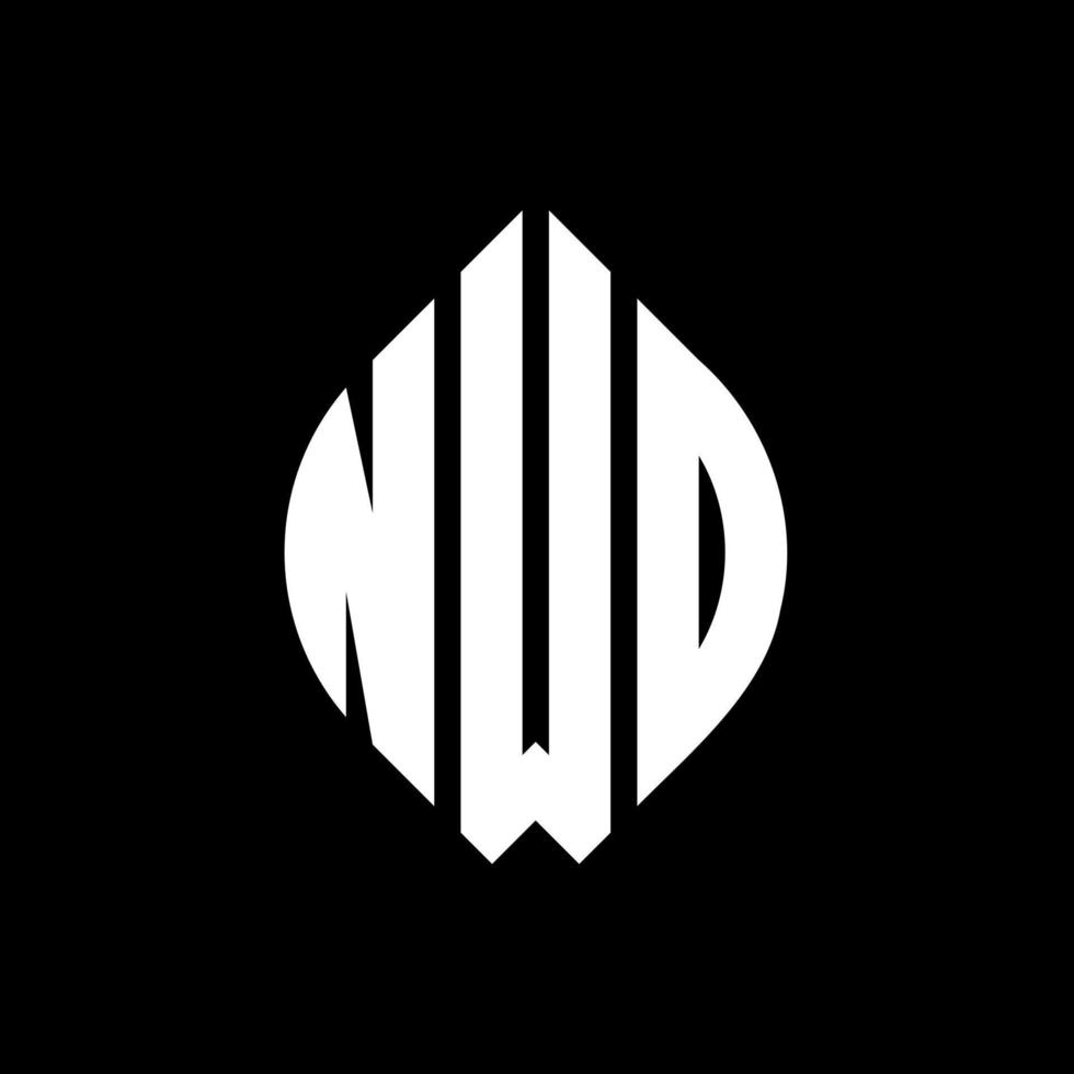 NWO circle letter logo design with circle and ellipse shape. NWO ellipse letters with typographic style. The three initials form a circle logo. NWO Circle Emblem Abstract Monogram Letter Mark Vector. vector