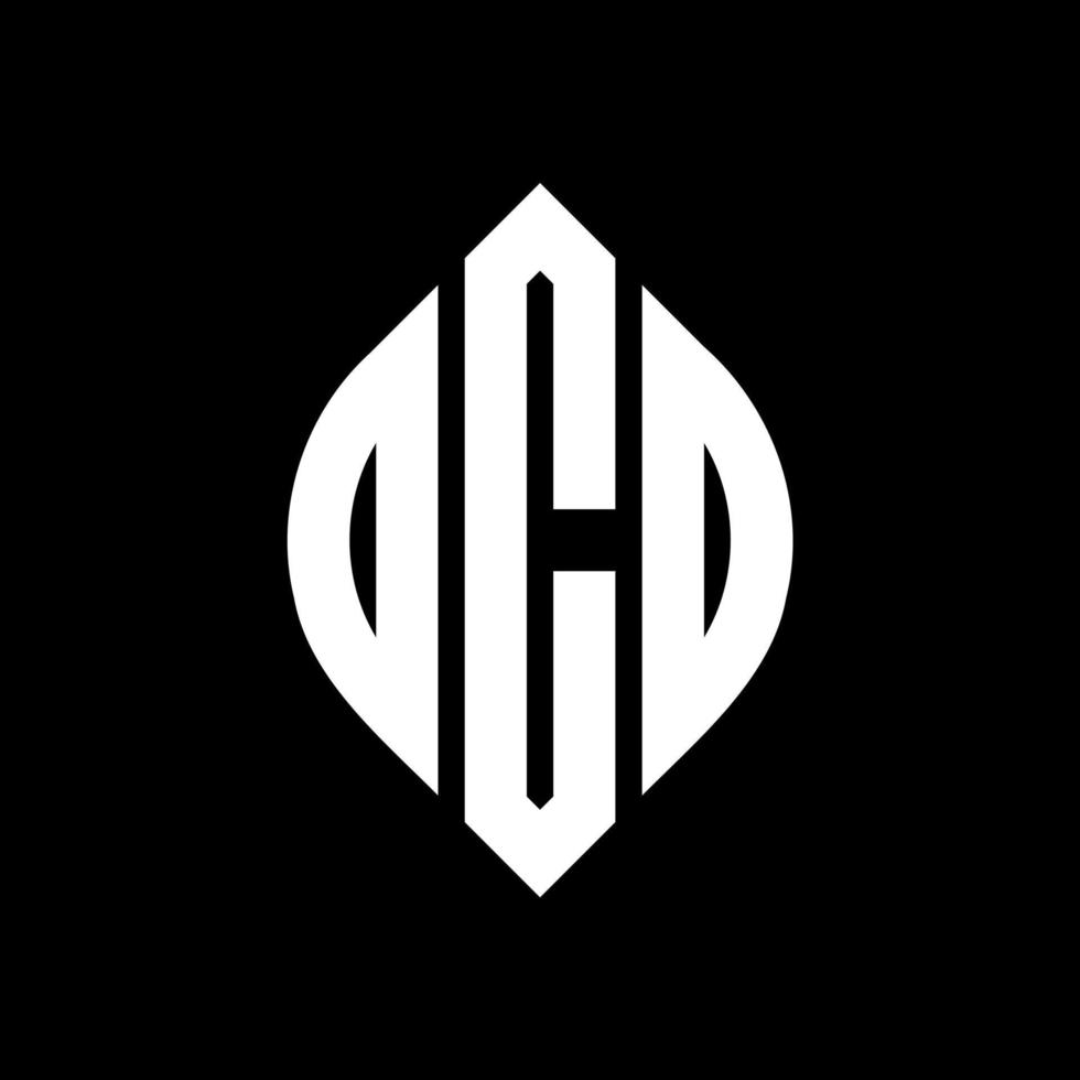 OCO circle letter logo design with circle and ellipse shape. OCO ellipse letters with typographic style. The three initials form a circle logo. OCO Circle Emblem Abstract Monogram Letter Mark Vector. vector