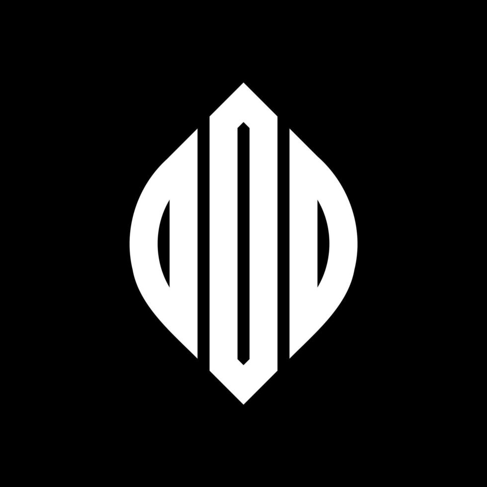 ODD circle letter logo design with circle and ellipse shape. ODD ellipse letters with typographic style. The three initials form a circle logo. ODD Circle Emblem Abstract Monogram Letter Mark Vector. vector