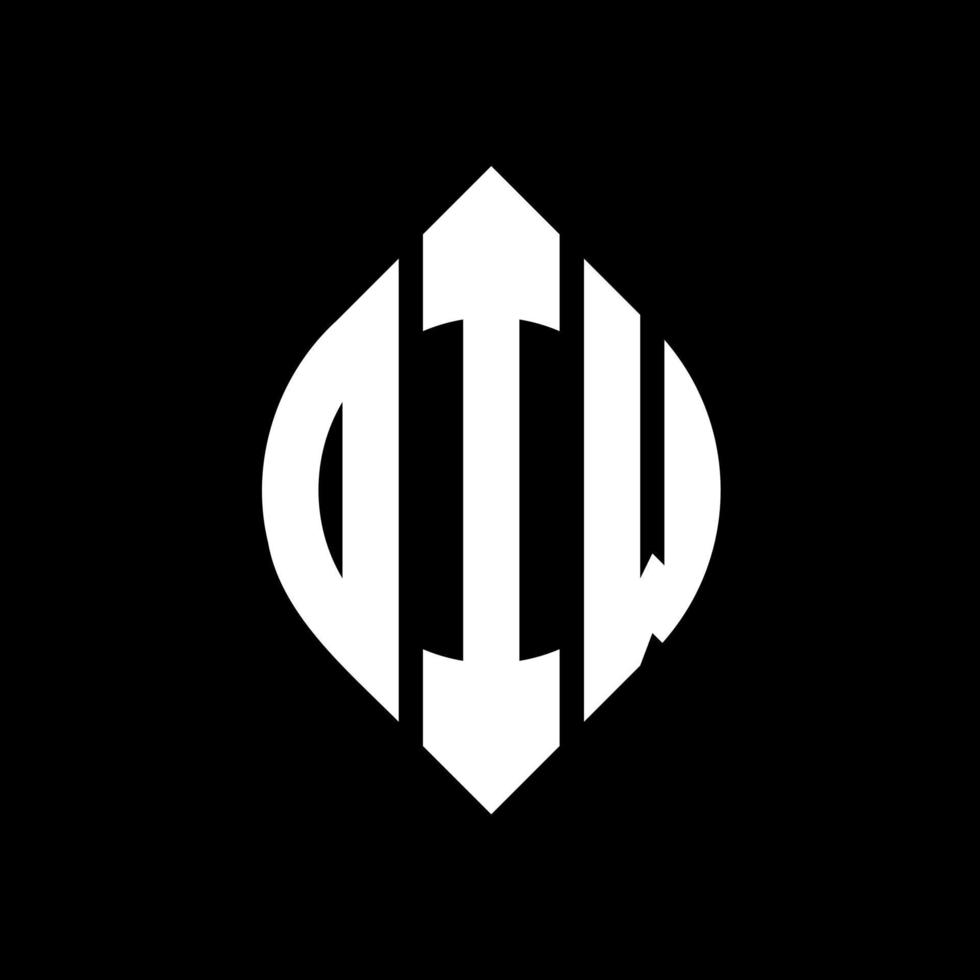 OIW circle letter logo design with circle and ellipse shape. OIW ellipse letters with typographic style. The three initials form a circle logo. OIW Circle Emblem Abstract Monogram Letter Mark Vector. vector