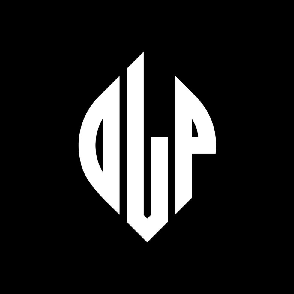 OLP circle letter logo design with circle and ellipse shape. OLP ellipse letters with typographic style. The three initials form a circle logo. OLP Circle Emblem Abstract Monogram Letter Mark Vector. vector