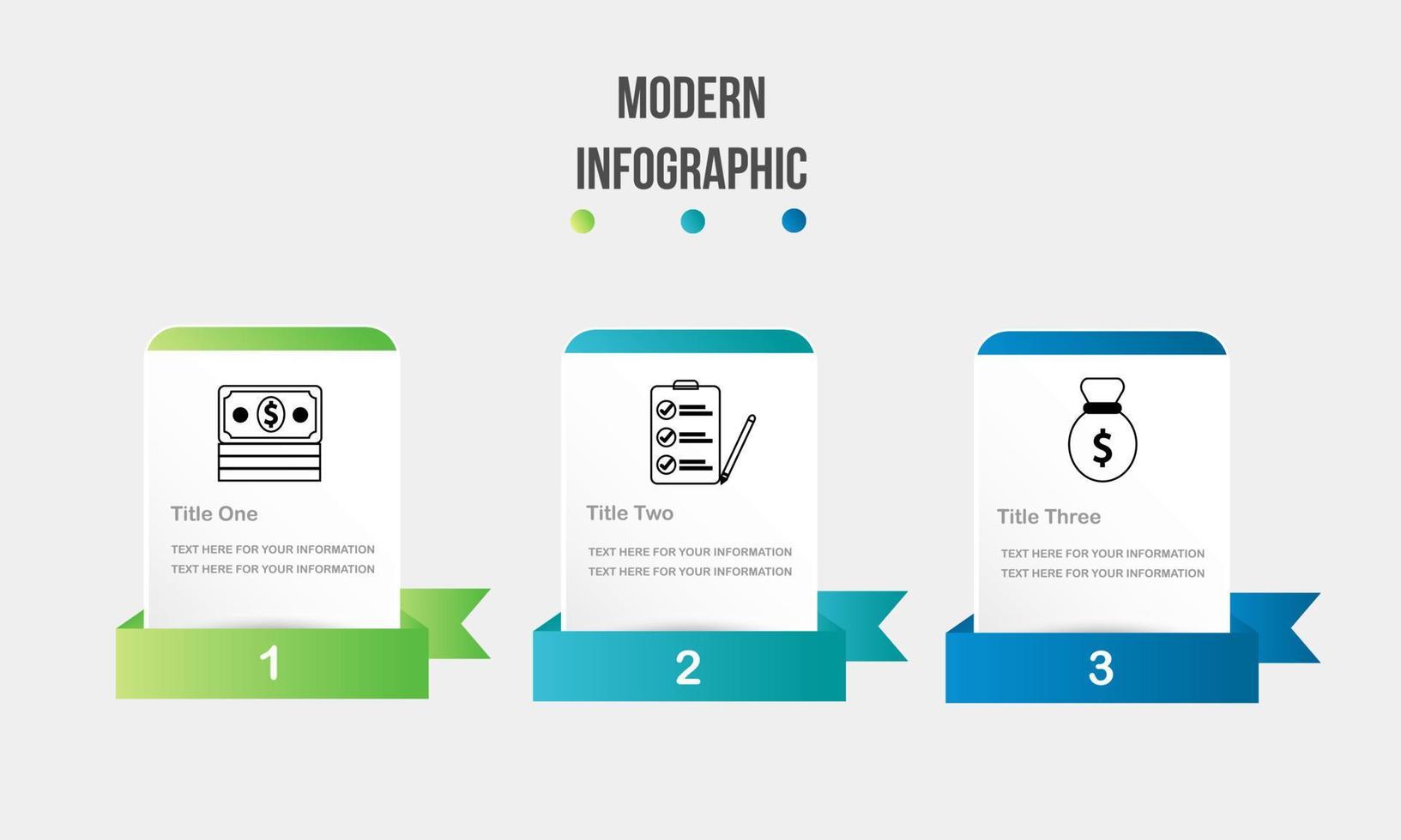 design template infographic with ribbon header gradient color vector