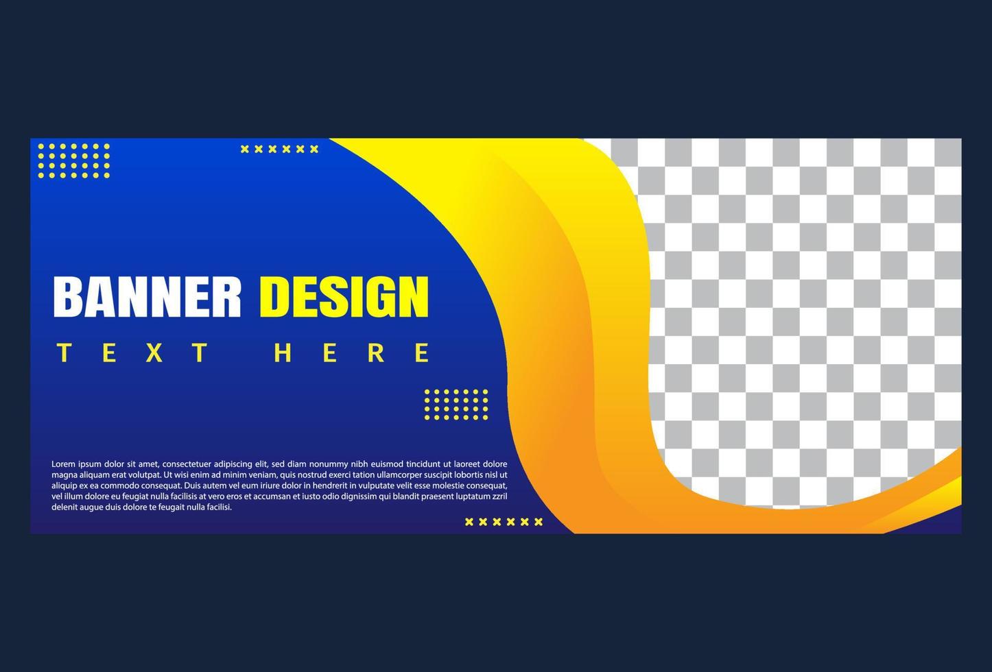 horizontal banner template design in blue color for business, company and promotion. vector