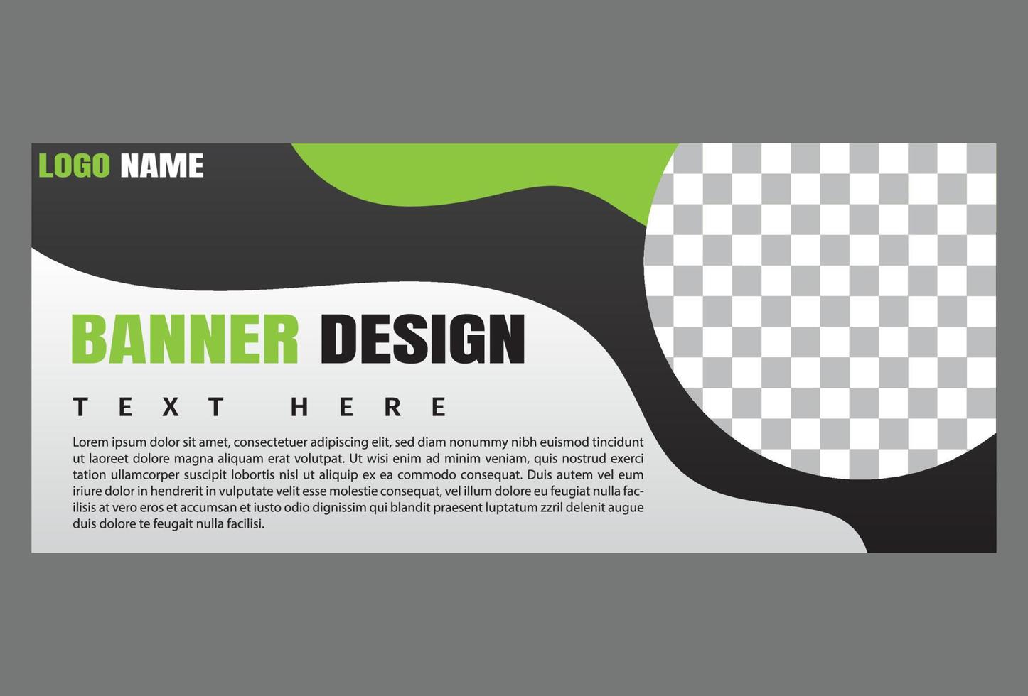 horizontal banner template design in green color for business, company and promotion. vector