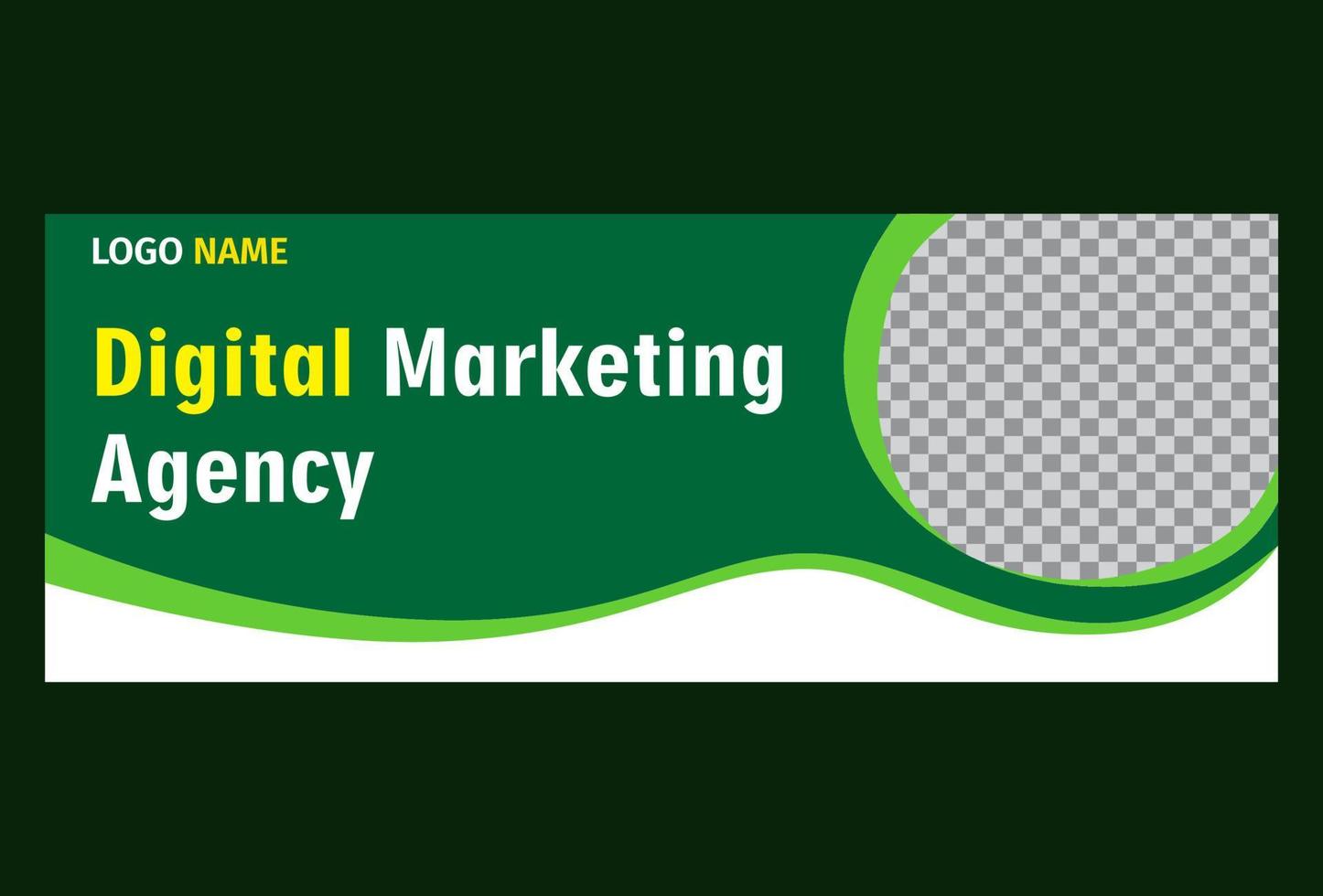 horizontal banner template design in green color. design for business, company and promotion. vector