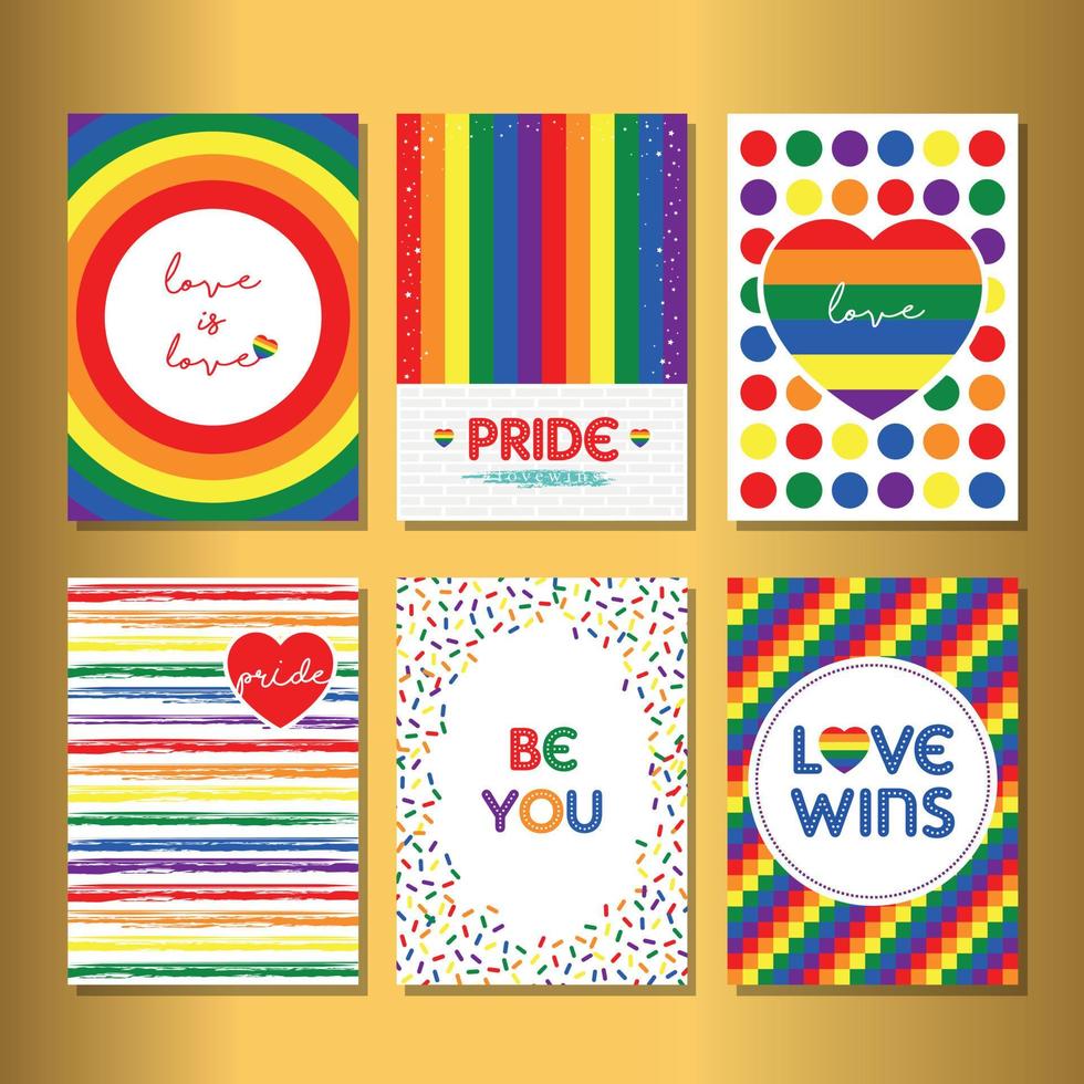 LGBT Pride Month set of poster vector