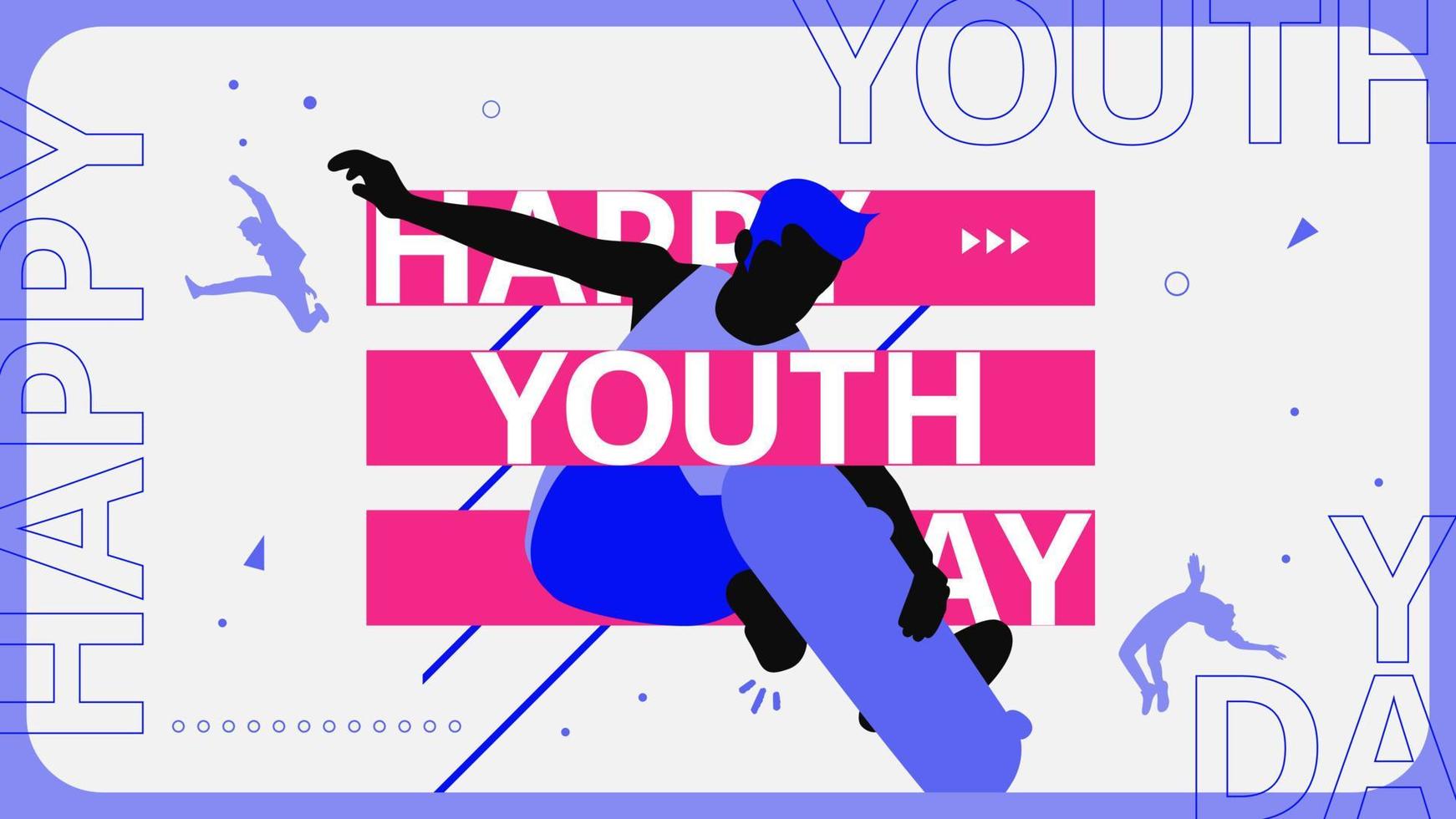 Happy international youth day illustration vector