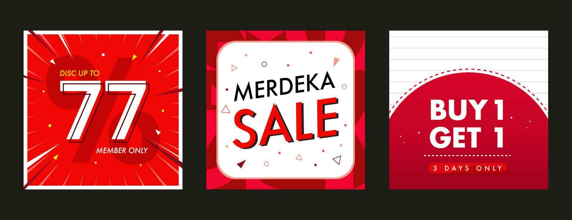 Merdeka sale social media banner template vector