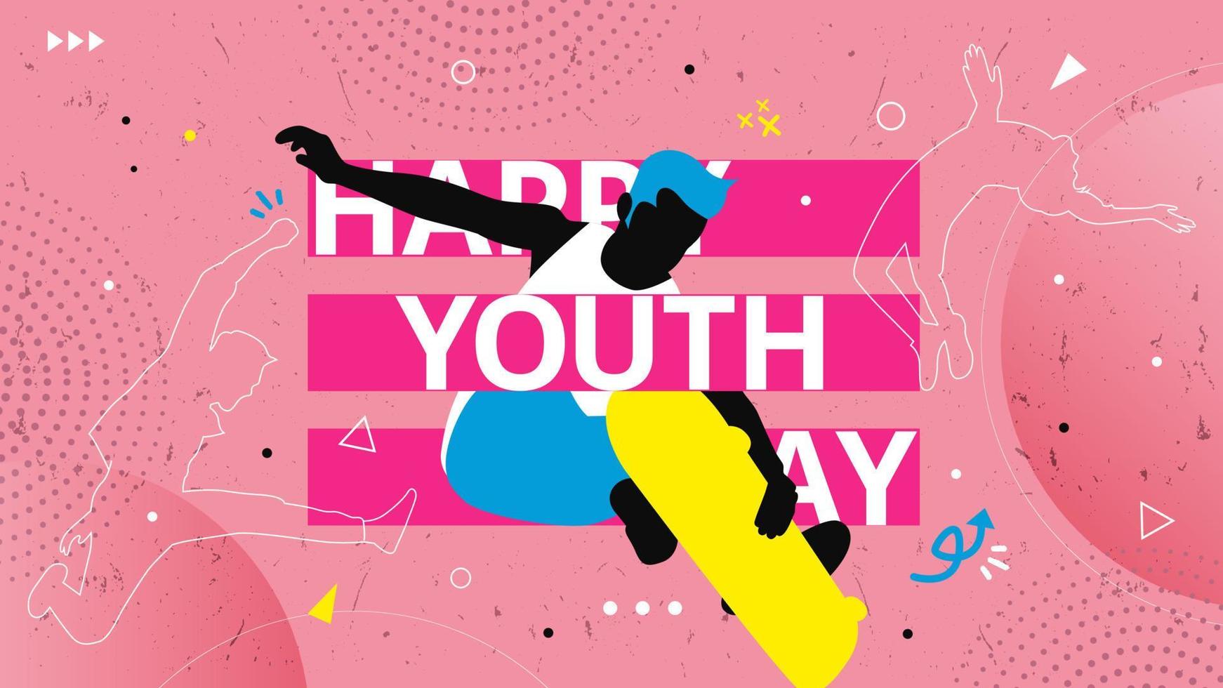 feliz día internacional de la juventud ilustración vector