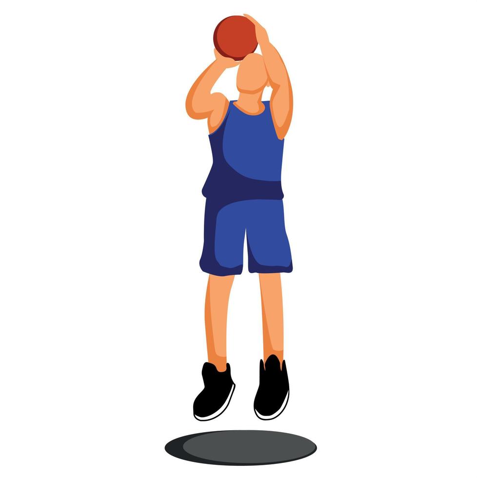 Flat Design of Basketball Player Shooting the Ball vector