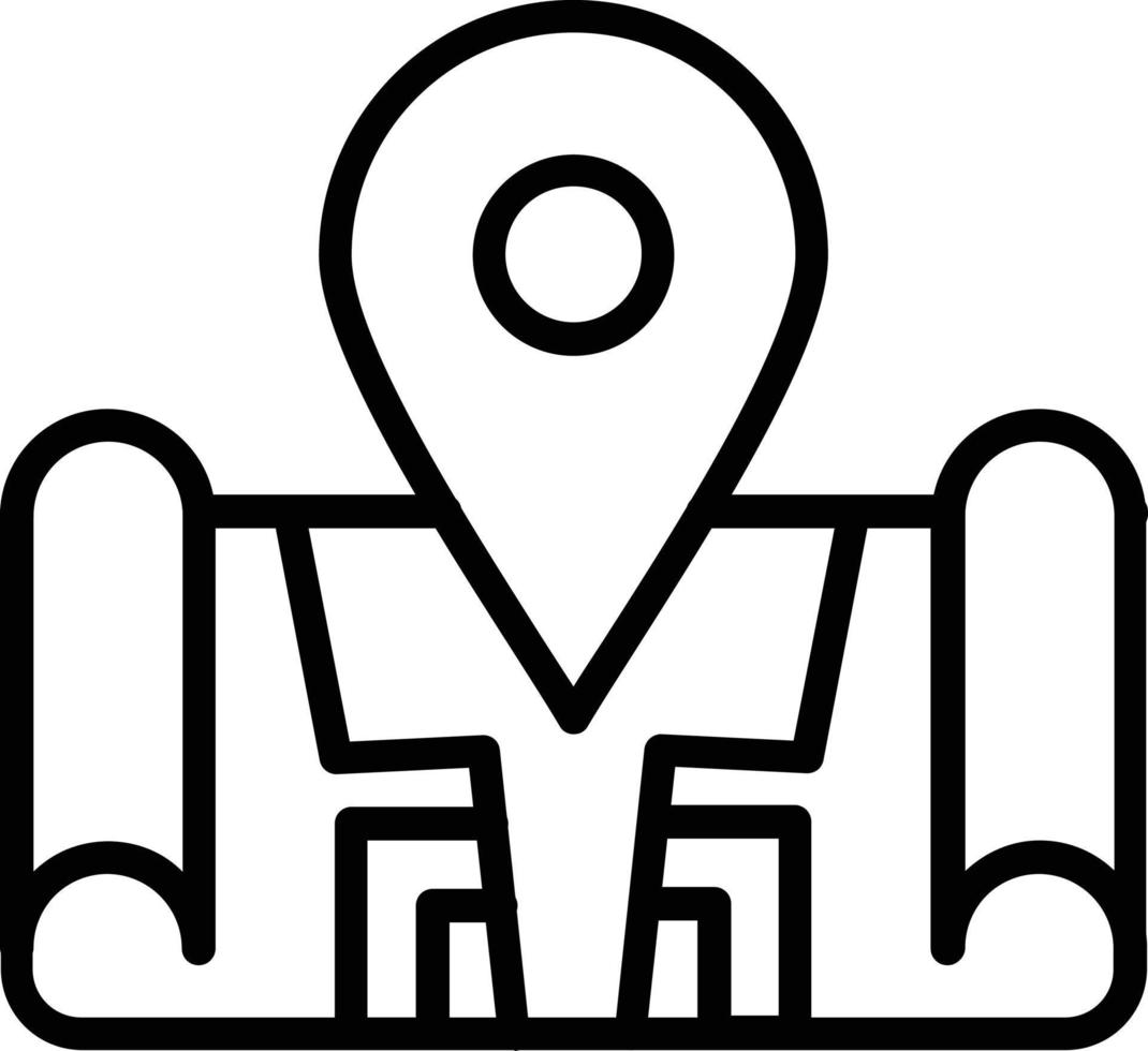 icono de línea de vector de mapa