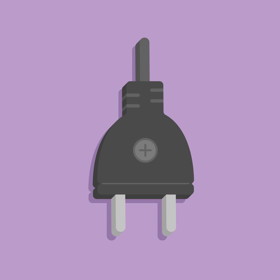 3d power plug concept in minimal cartoon style vector