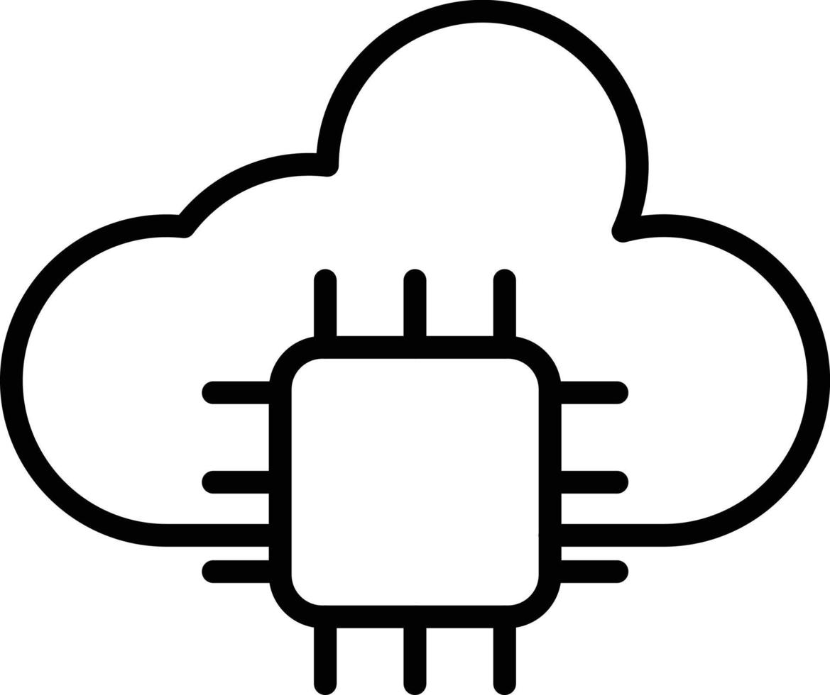 icono de línea de vector de computación en la nube