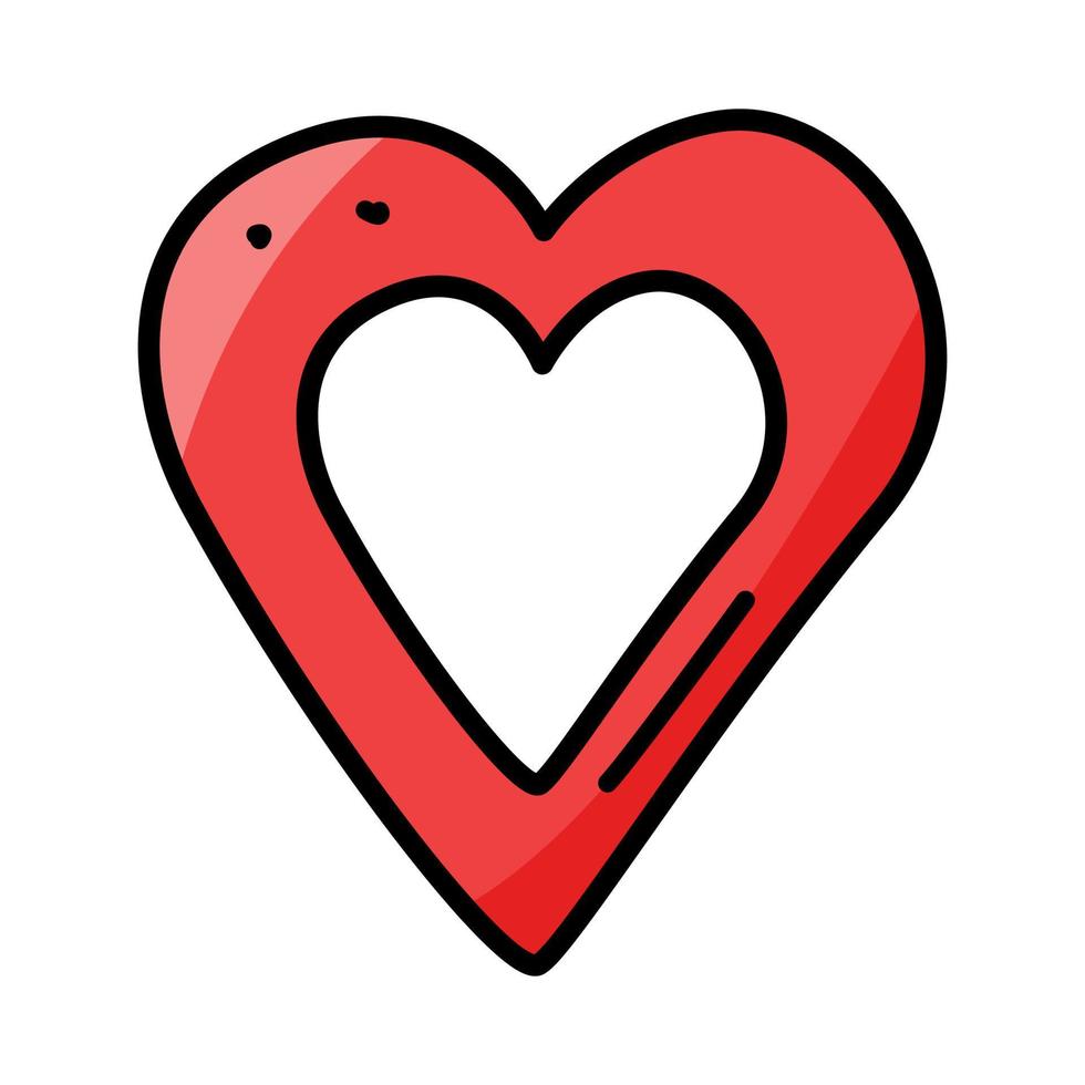 Heart vector doodle illustration. Drawing of a heart is a symbol of love, Valentine's Day.