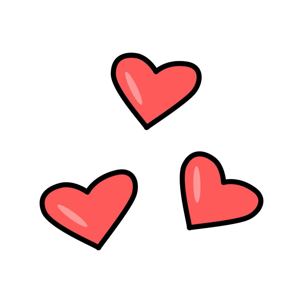 Heart vector doodle illustration. Drawing of a heart is a symbol of love, Valentine's Day.