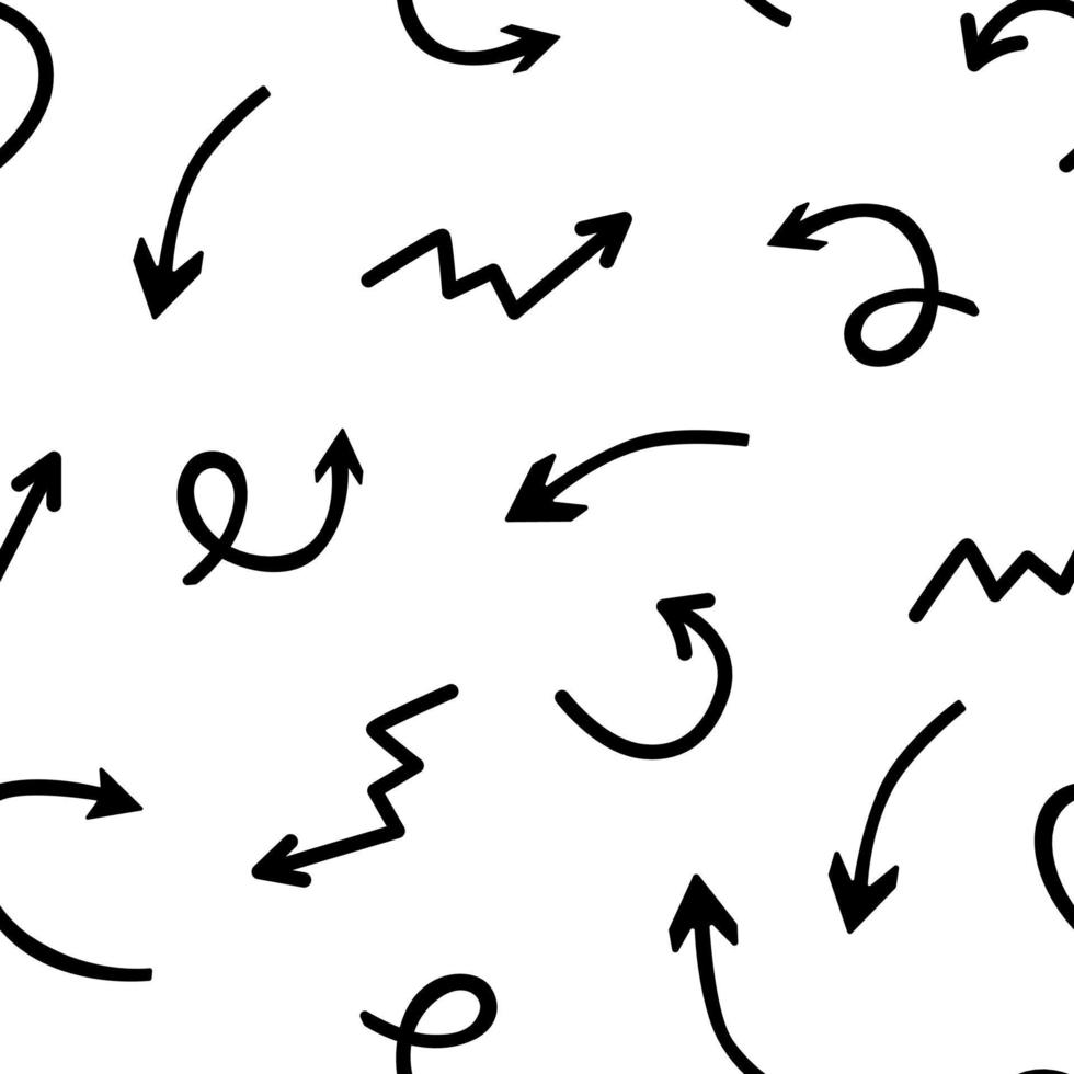 Hand drawn arrows seamless pattern. Creative abstract background