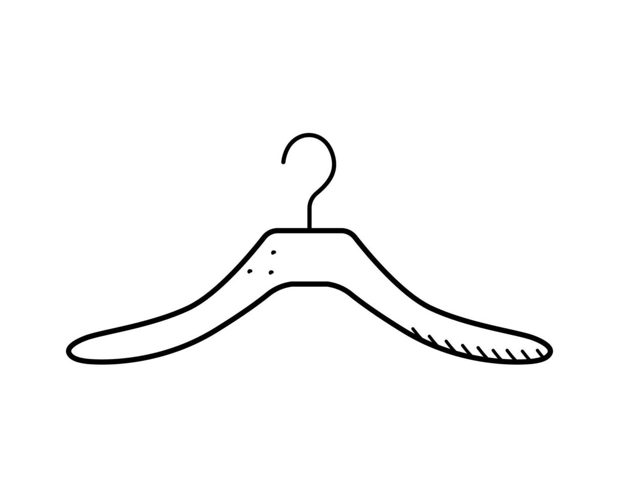 Icon clothes hanger, accessory wardrobe fitting room. Vector illustration of an isolate on a white background.