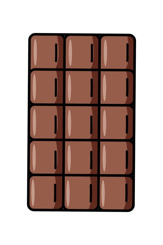 Chocolate bar doodle vector illustration of sweet dessert candy.