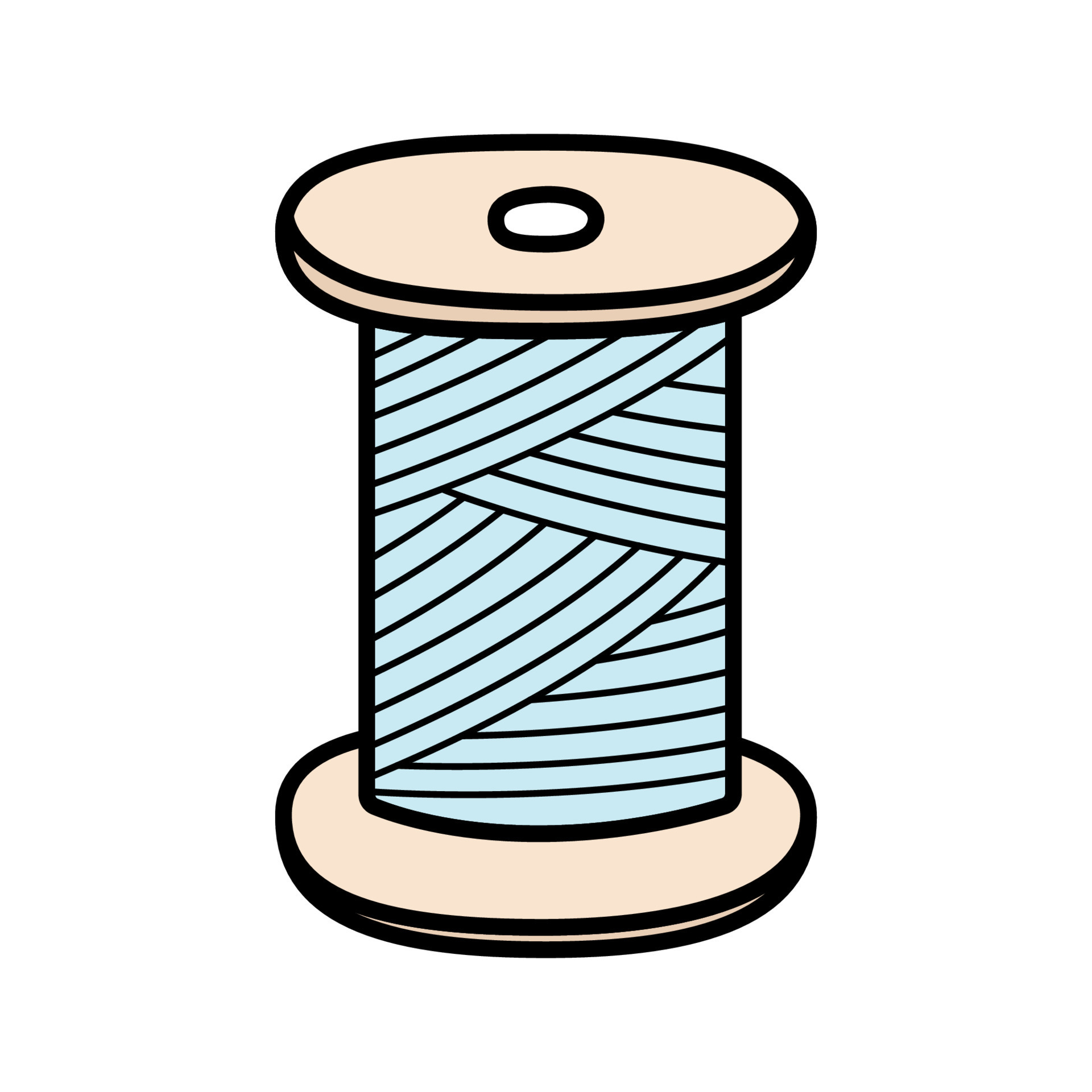 Icon spool of thread for sewing and needlework. Vector doodle illustration  of linen thread on a wooden spool. 9101445 Vector Art at Vecteezy