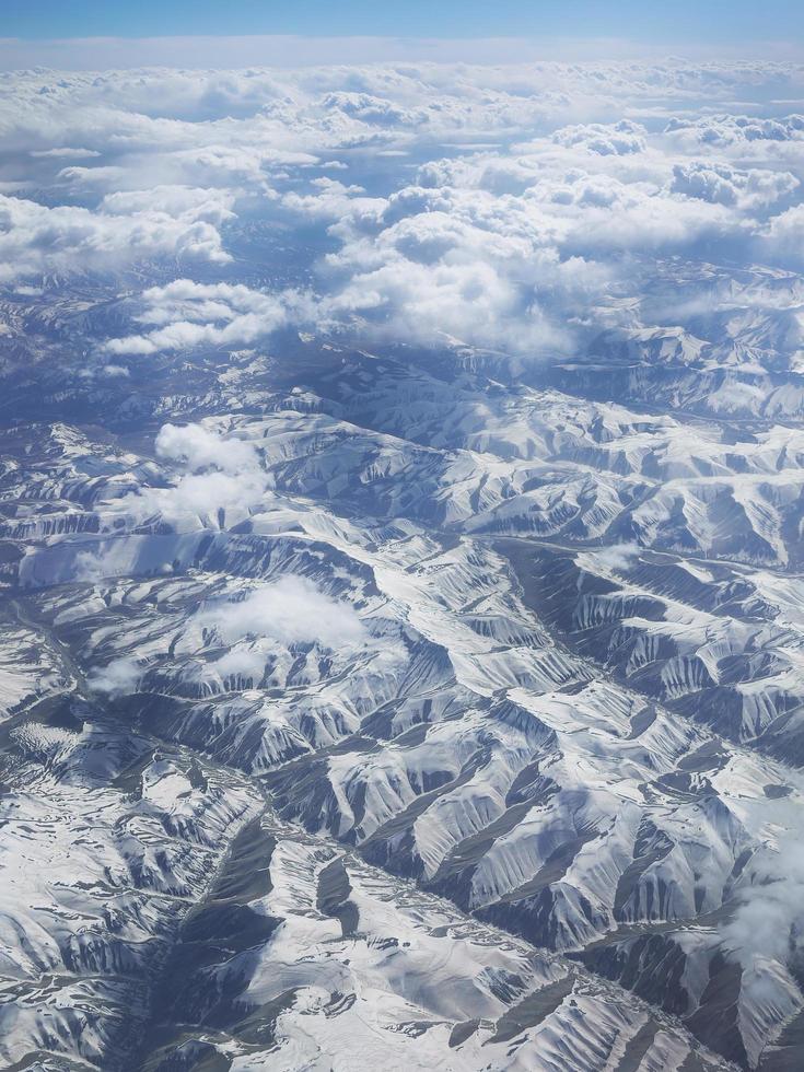 Aerial view of white snow covered city Tromso Norway winter, Snowscape wallpaper photo